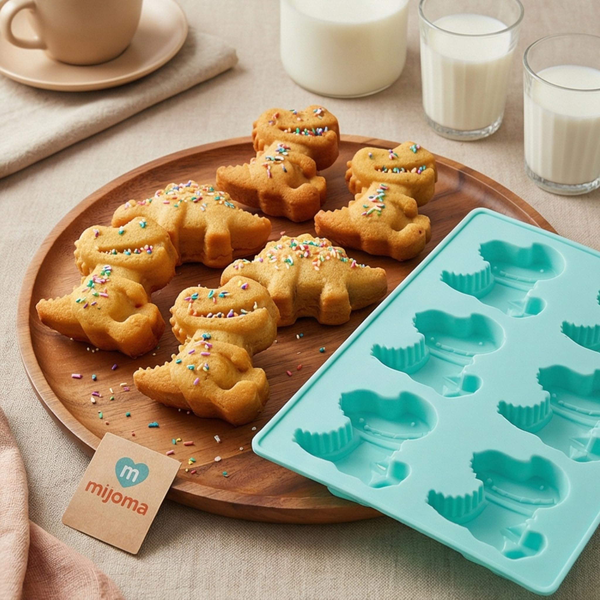 MIJOMA Forma do muffinek dla dzieci – silikonowa forma do pieczenia z motywem zwierzęcym – nie zawiera BPA i nadaje się do kontaktu z żywnością – 6 zagłębień – nadaje się do wielokrotnego użytku
