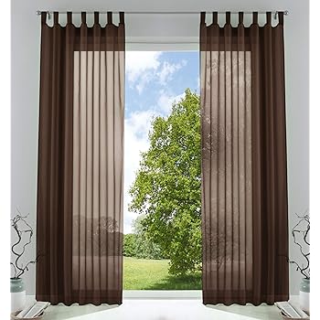 Amazon De 2er Pack Gardinen Transparent Vorhang Set Wohnzimmer Voile Schlaufenschal Mit