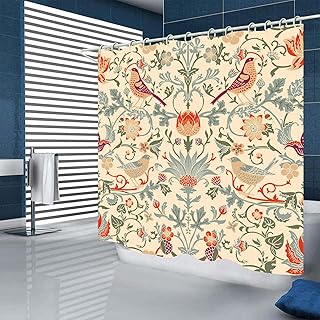 Shower Curtain, 180 * 180cm (71x71Inch) Bathroom Curtains Mould and Mildew Resistant, 3D HD Waterproof Washable Polyester Animal White Wet Room Showe r Curtain with 12 Hooks (Bird)
