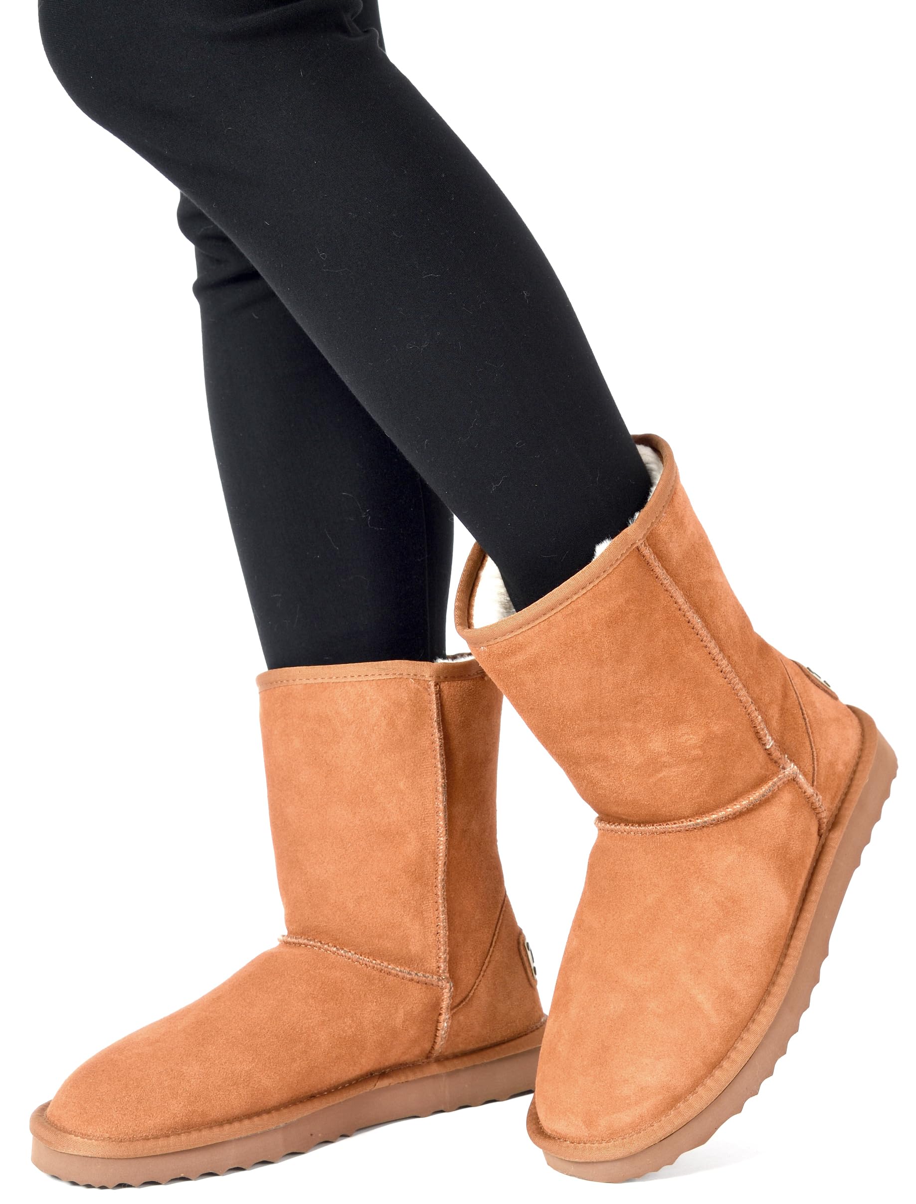 Shenduo Femme Mi-mollet Bottes de Neige Imperméables