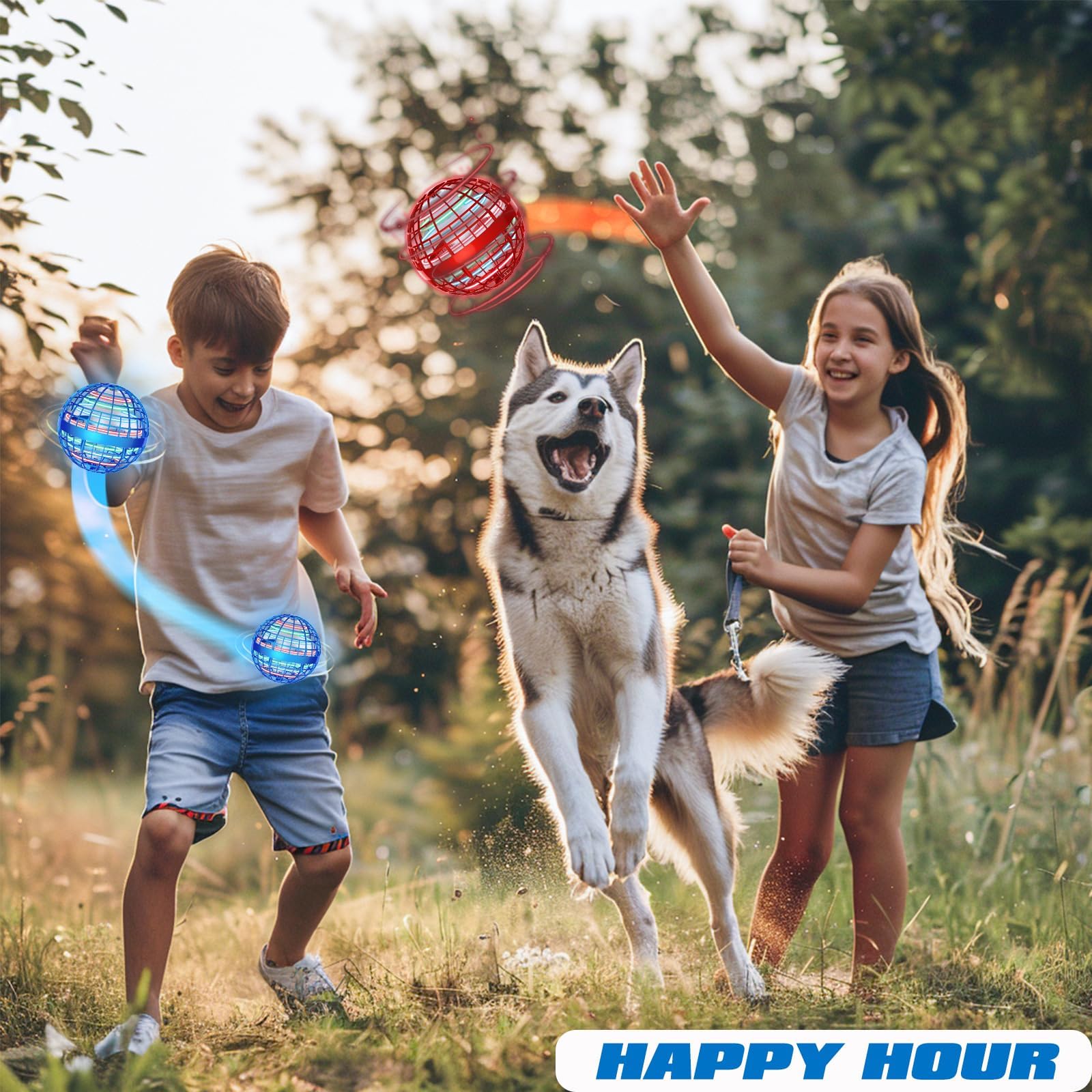 2026 Fliegender Ball Hover Ball, Fliegende Kugel mit Galaxy Boomerang Effekt - Magic Floating Orb Spielzeug für Kinder Jugendliche - Outdoor Fidget Spielzeug, Geschenk zu Weihnachten, Blue