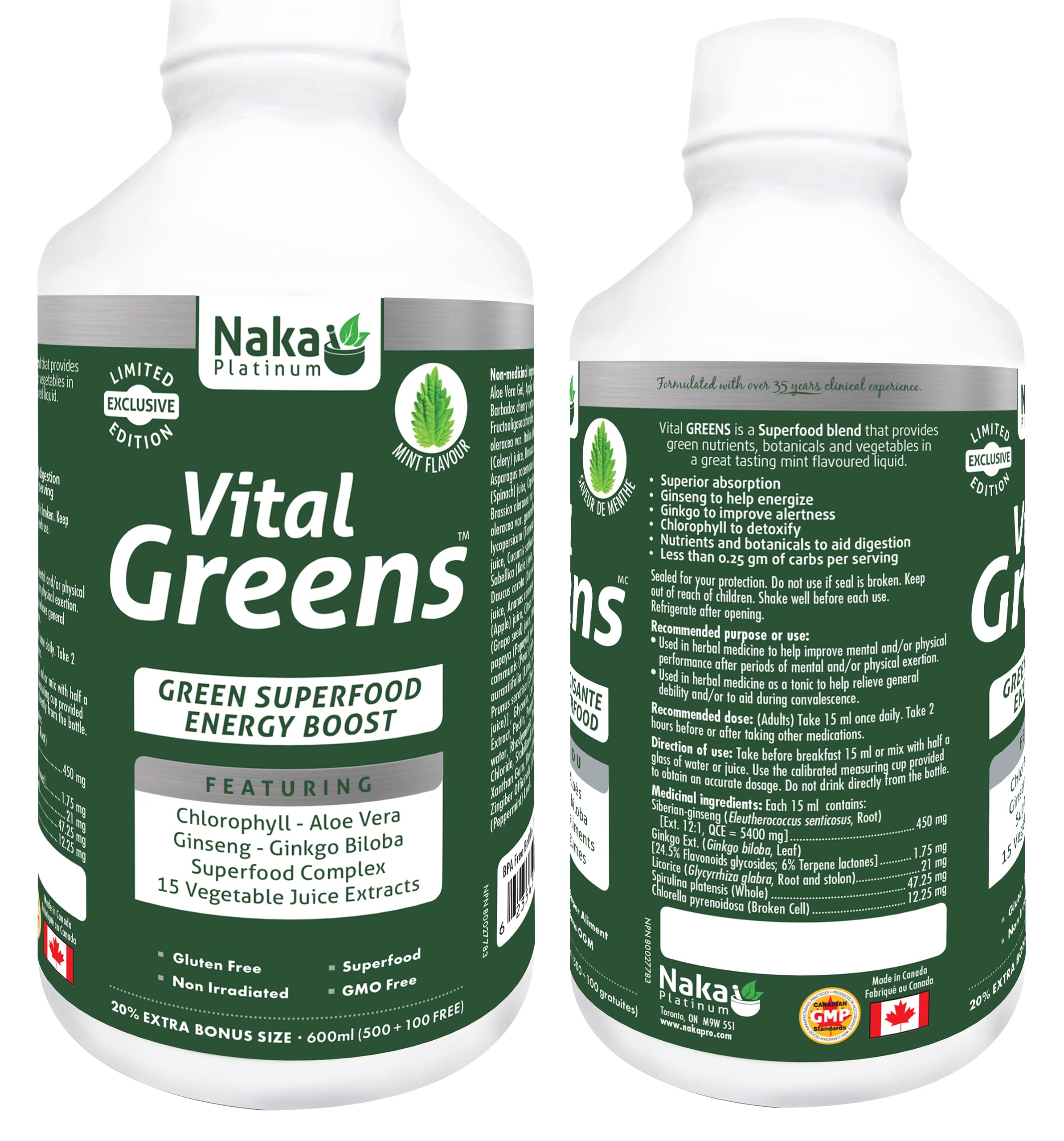 Naka Platinum Vital Greens, Essential Green Nutrients, Featuring