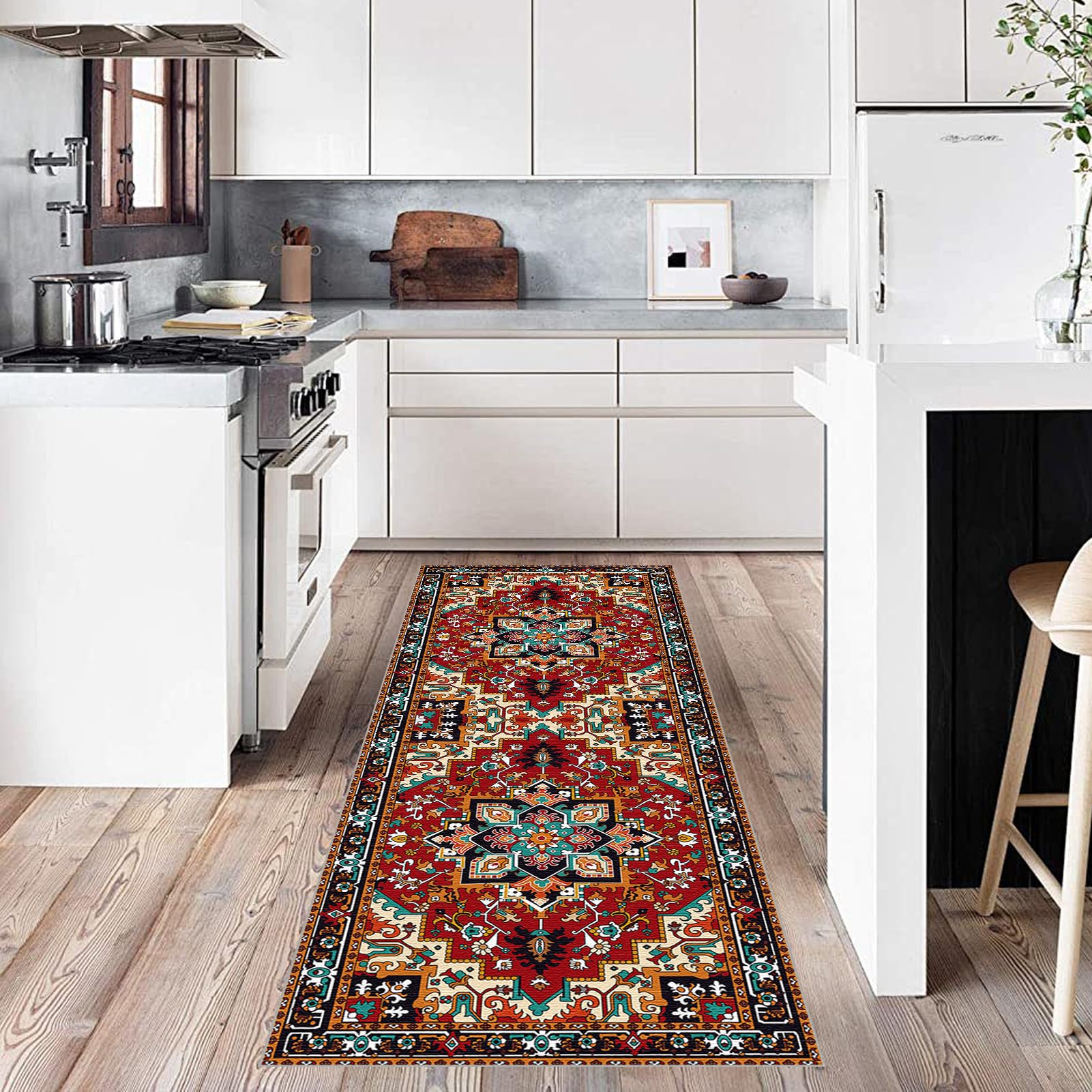 Tappeto runner per corridoio, 40 x 230 cm, antiscivolo, lavabile in lavatrice, pavimento da cucina, per ingresso, lavanderia, soggiorno, camera da letto, interni, lunghezza personalizzata