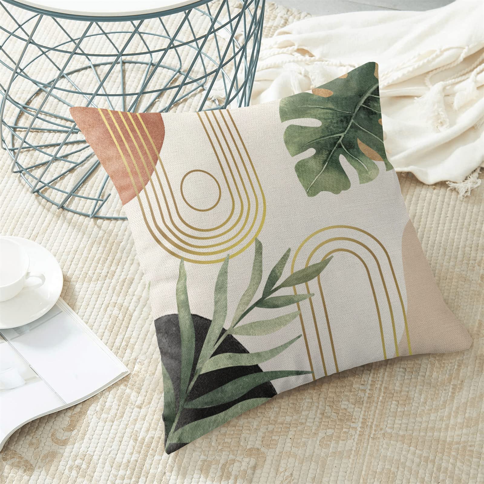 GIOPAMGO Lot De 2 Housses De Coussin Décoratives En Lin