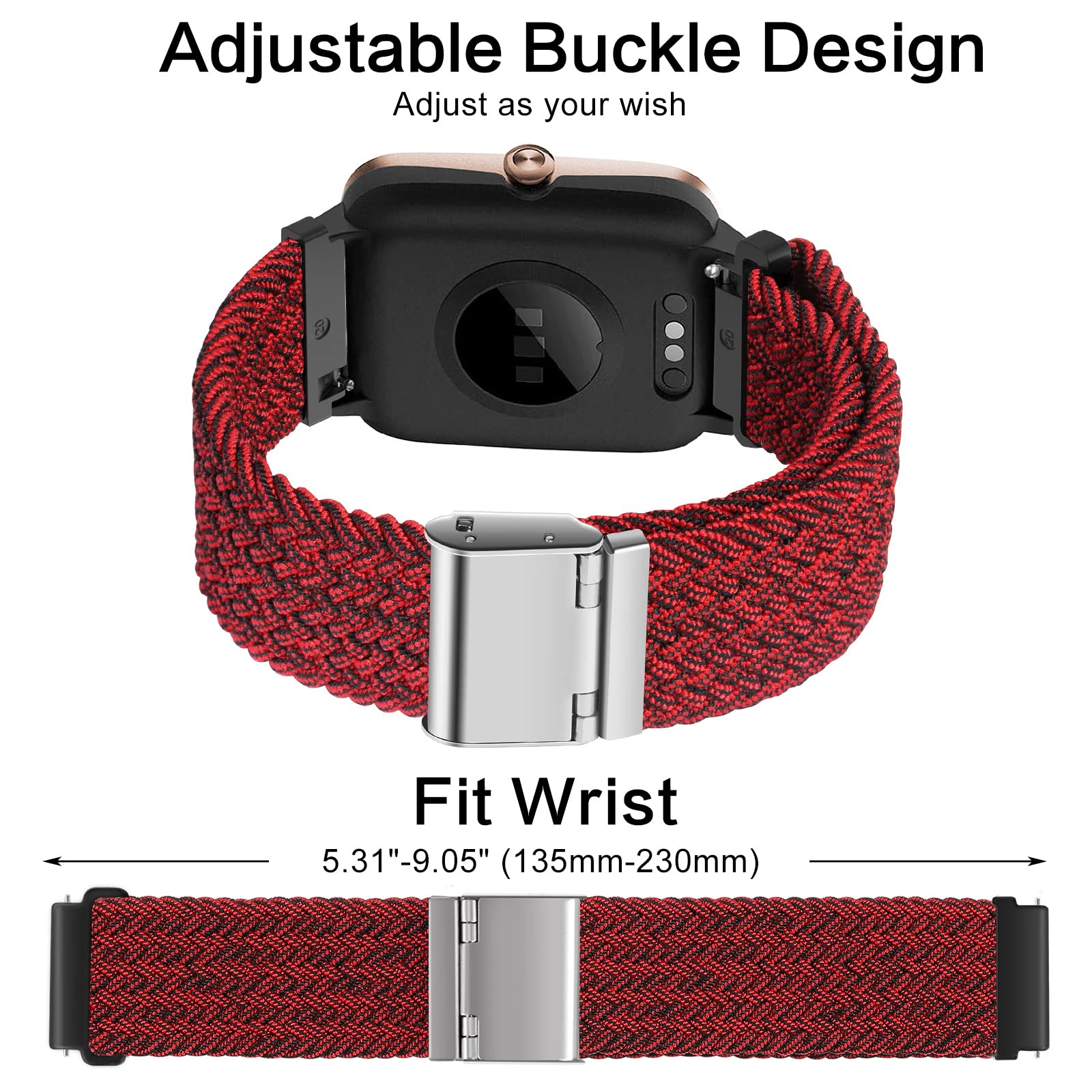 Cinturino per Amazfit Active, 20mm Sport Nylon Ricambio Elastica Cinturini per Amazfit GTS, GTS 4 Mini, GTS 4, GTS 3, GTS 2, GTS 2 Mini, GTR Mini, Amazfit Bip, Bip U, Bip U Pro, Bip 3, Bip 3 Pro