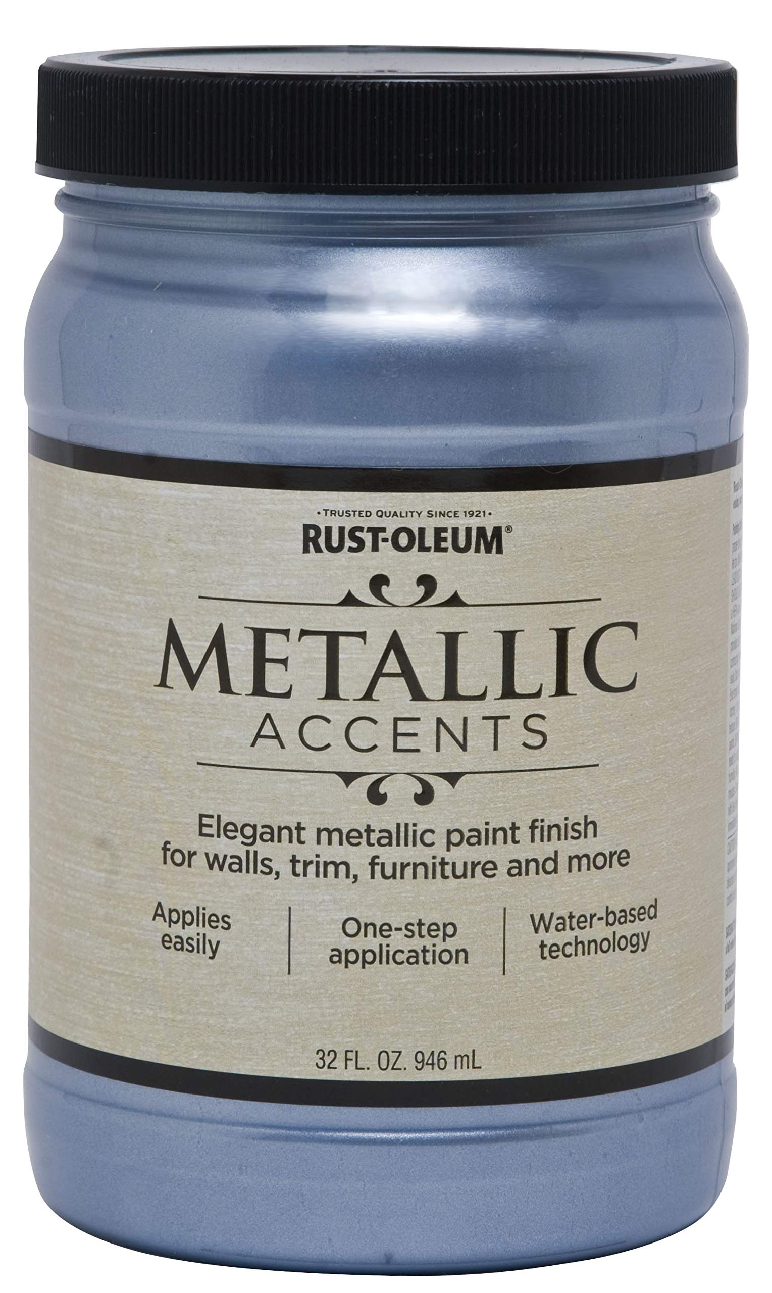 Rust Oleum 253603 Metallic Accents Paint Quart Harbor Sky