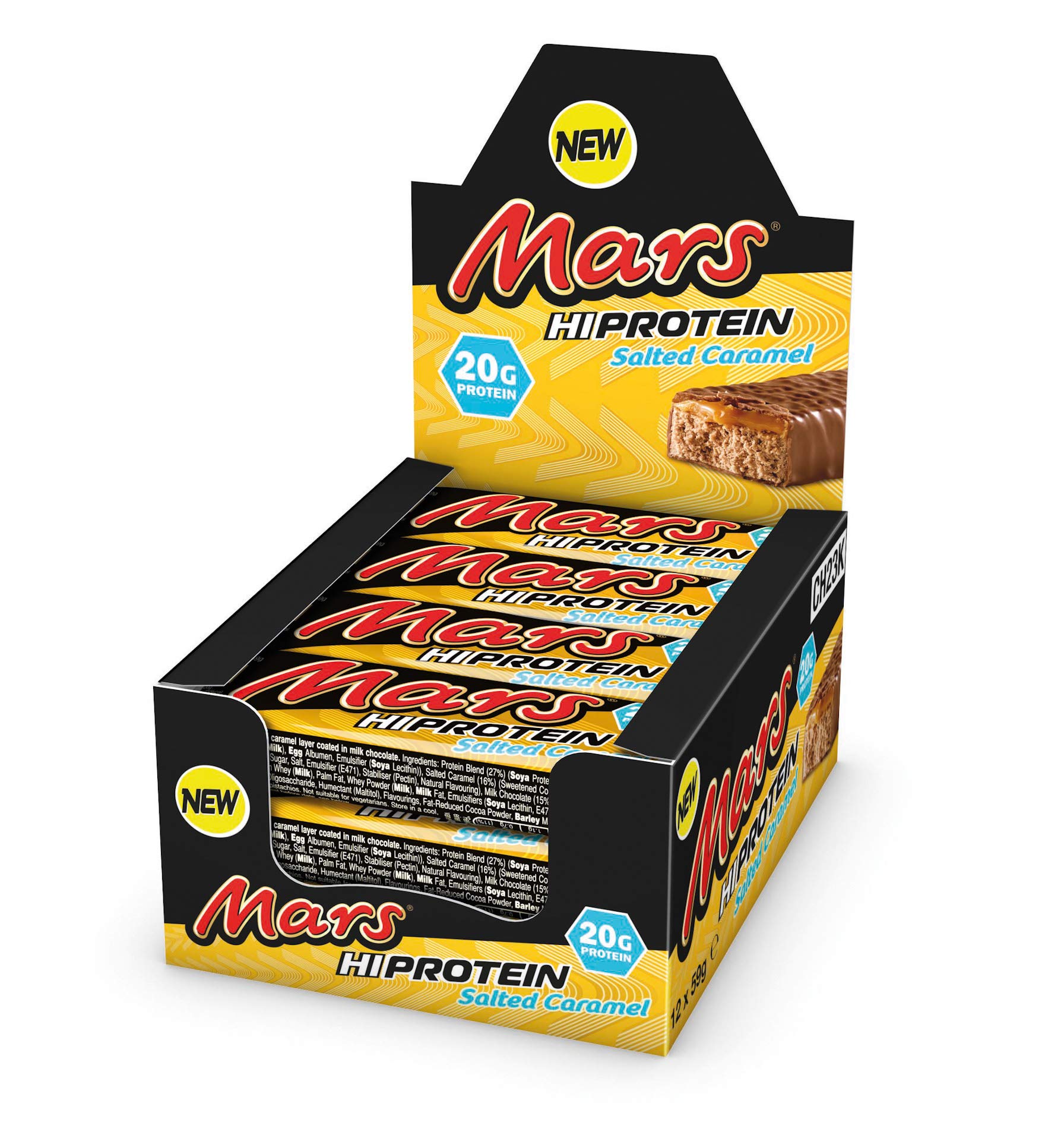 Mars Hi Protein Salted Caramel Bar (12 x 59g) High Protein Energy