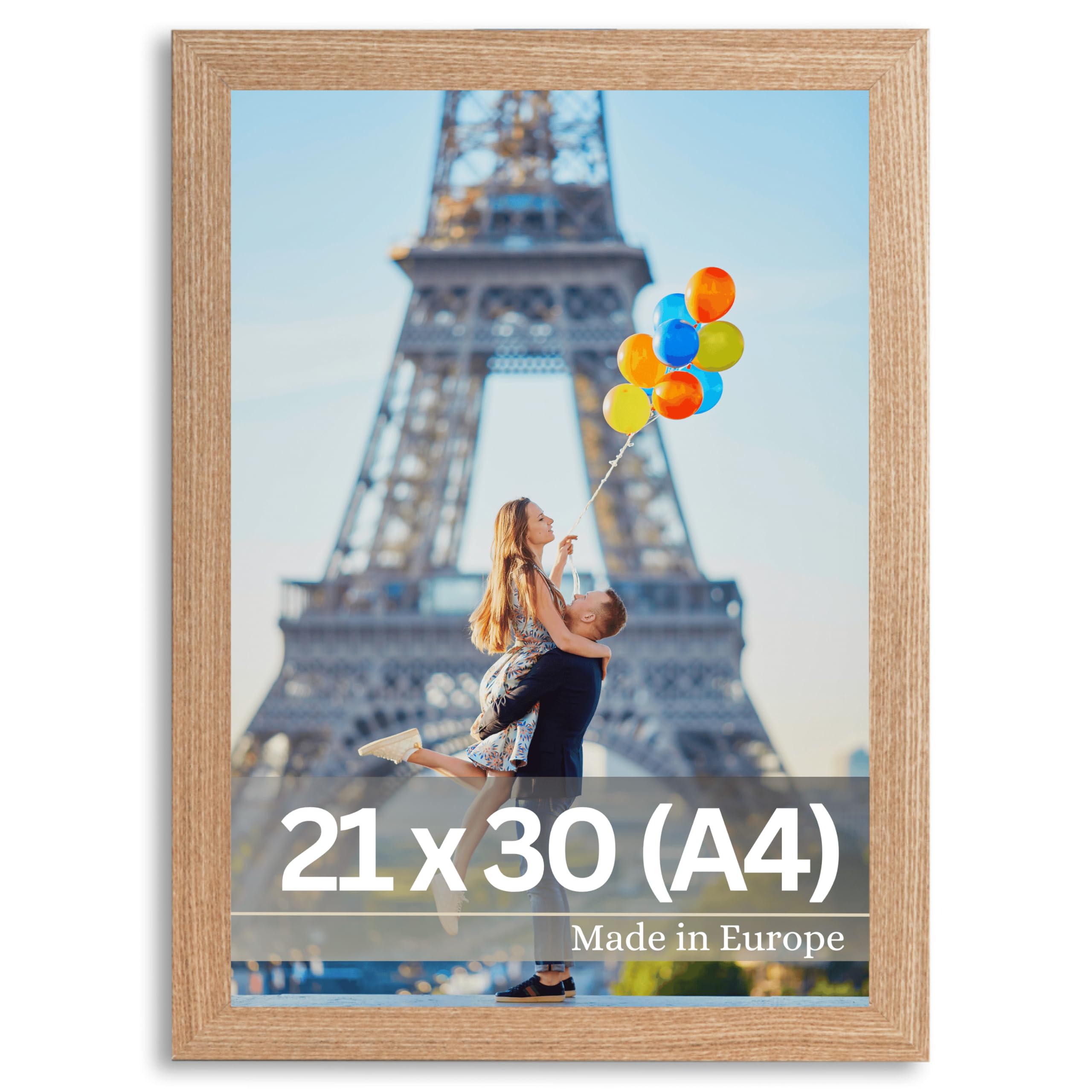 VictoR Bilderrahmen Dix 3er Set 21x30 cm (A4) in beige - moderner Holzrahmen mit bruchsicherem Acrylglas - Bilderrahmen A4 beige - Fotorahmen Holz