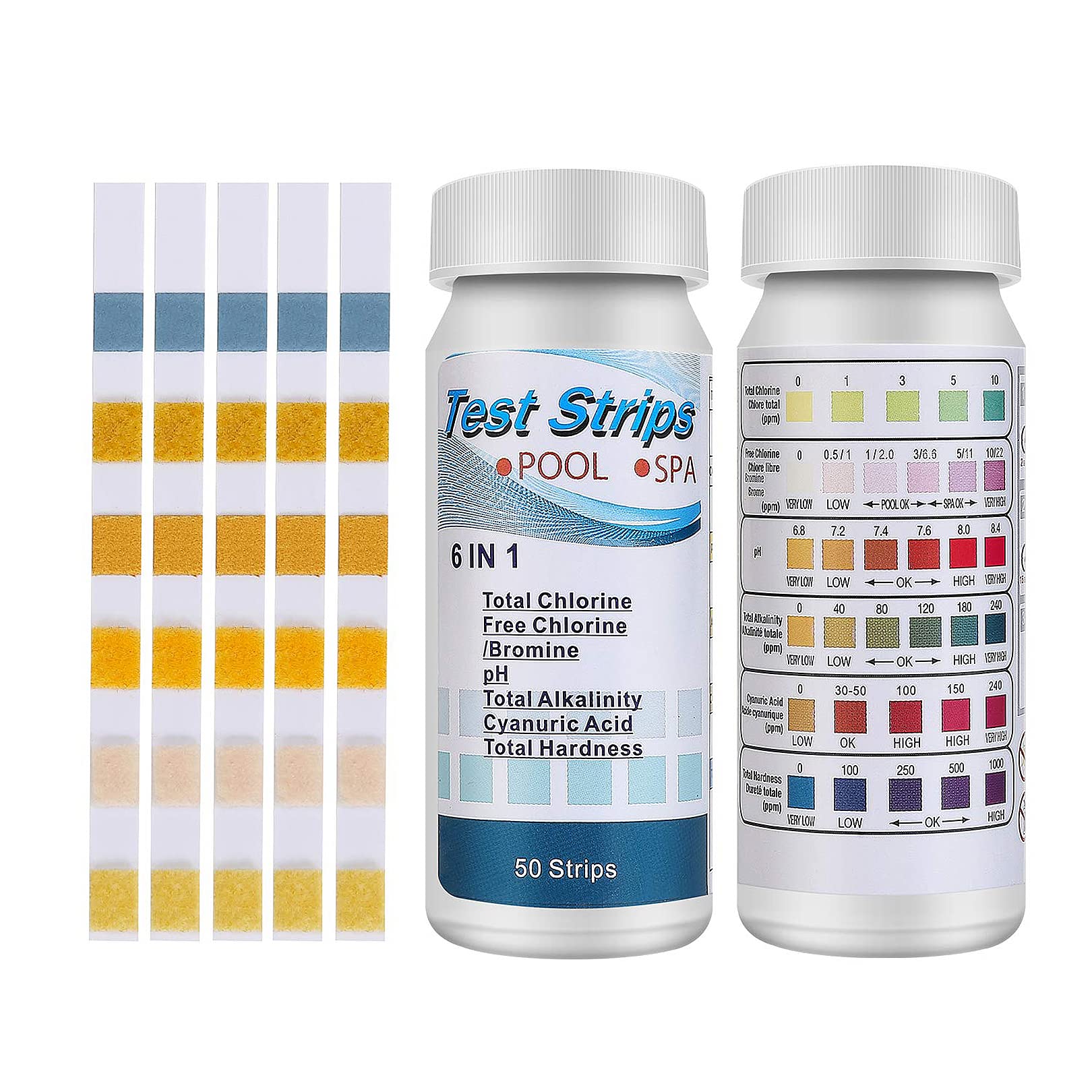 Buy Ph Test Strips Swimming Pool Spa Hot Tub Test Strips 100 PCS 6 in 1