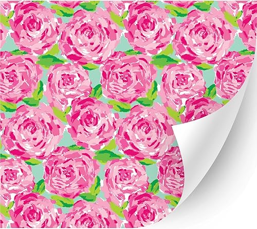 Miniatura 10 de HTV4U Vinilo de transferencia de calor con estampado floral (leopardo de flores, 13.5 pulgadas x 3 yardas)  Vinilo para planchar, película de papel