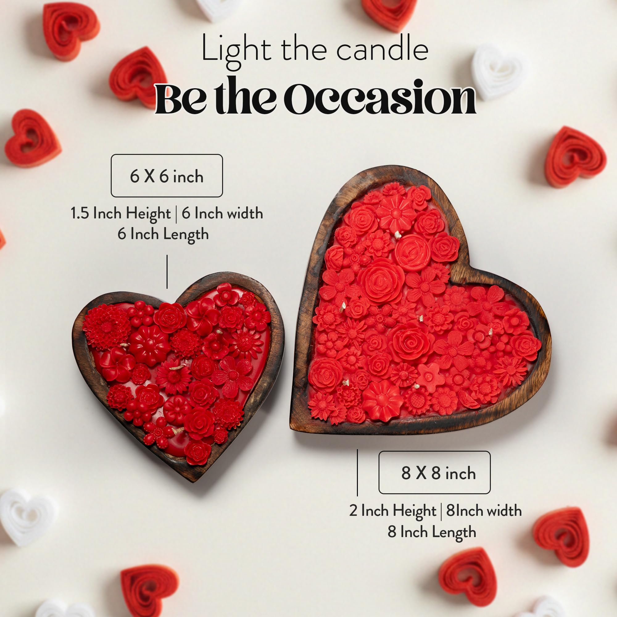 Heart Bowl Decorative Wax Candle | Floral Heart Design for Romantic Gifting, Couple Décor & Special Occasions 4