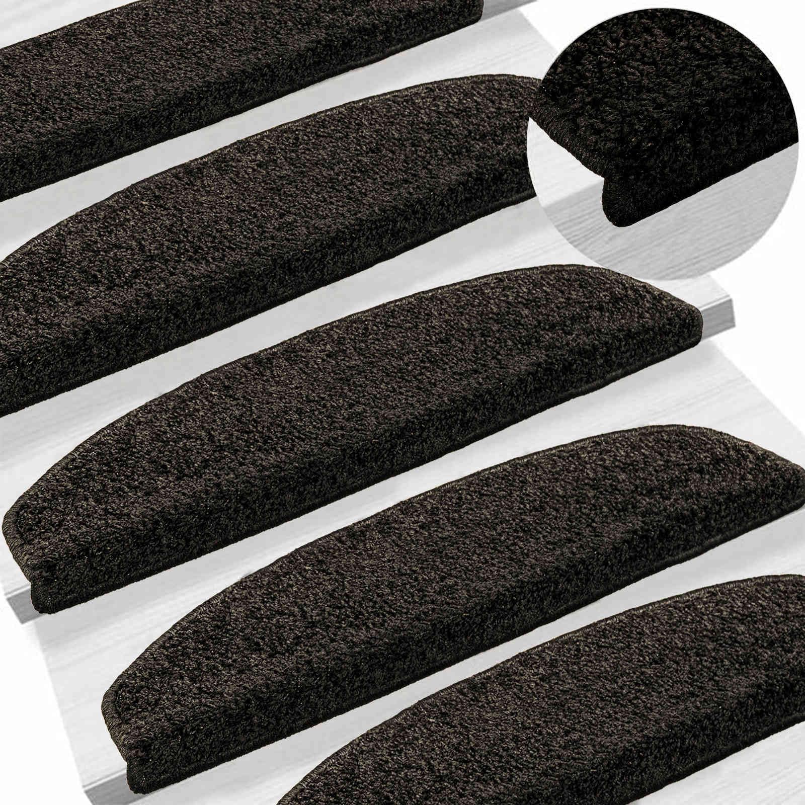 Lot de 15 tapis d'escalier autocollants en feutre anthracite