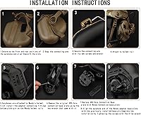 Vista 7 de Accesorios de adaptador de riel ARC de rotación de ángulo múltiple para auriculares tácticos Verde