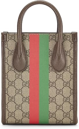 Pre-loved Brown GG Supreme Canvas Tiger Tote Mini, Brown