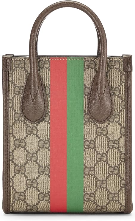 Pre-loved Brown GG Supreme Canvas Tiger Tote Mini, Brown