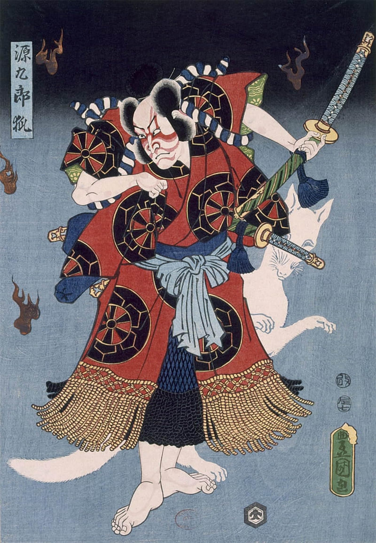 SERENDIPITP Retro Picture Poster Wall Art Pictures Painting Bando Kamezo As Yokawa Kakuhan in a Scene From Sembonzakura by Utagawa Kunisada Wall Art Canvas Print for Wall Decor 60x90cm