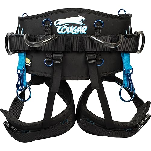 Weaver Arborist Cougar Tree Saddle Harness, Memory Foam Arborist Saddle with Back and Leg Support Straps, Professional Tree Climbing Gear