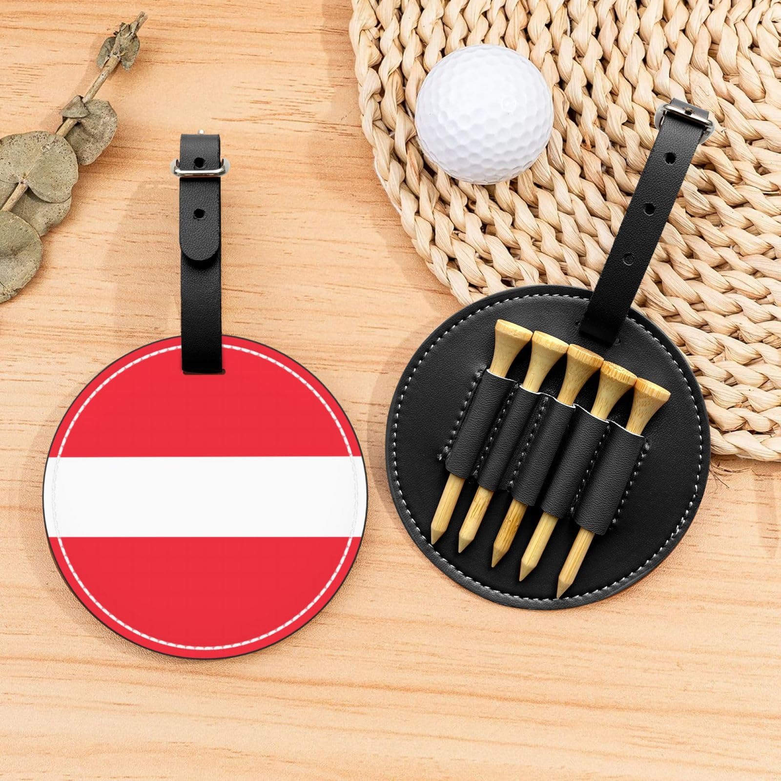 Austrian Flag Black Golf tee Storage Bag - Durable and wear-Resistant Golf Accessories