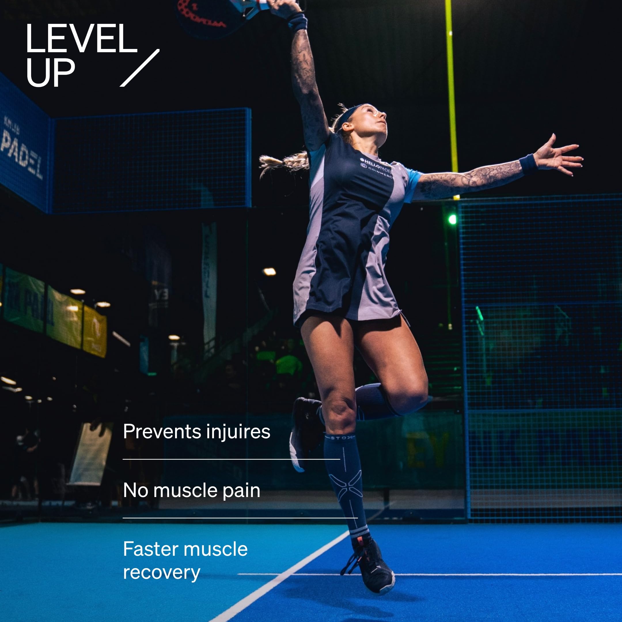 STOX Energy Socks, Damskie skarpety sportowe, klasa kompresji 23-32 mmHg, wyściełana wkładka, pończochy uciskowe, sportowe skarpety uciskowe, pończochy uciskowe, pończochy uciskowe, pończochy