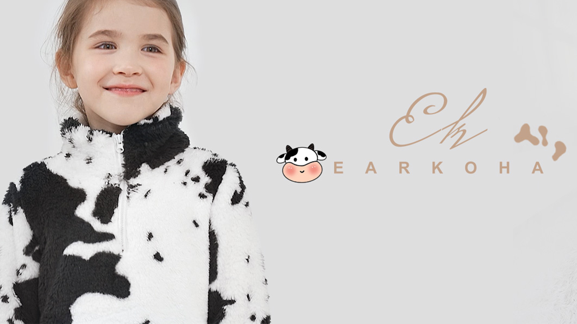 Amazon.com: EARKOHA Girls Cow Print Pullover Quarter-Zip Sherpa