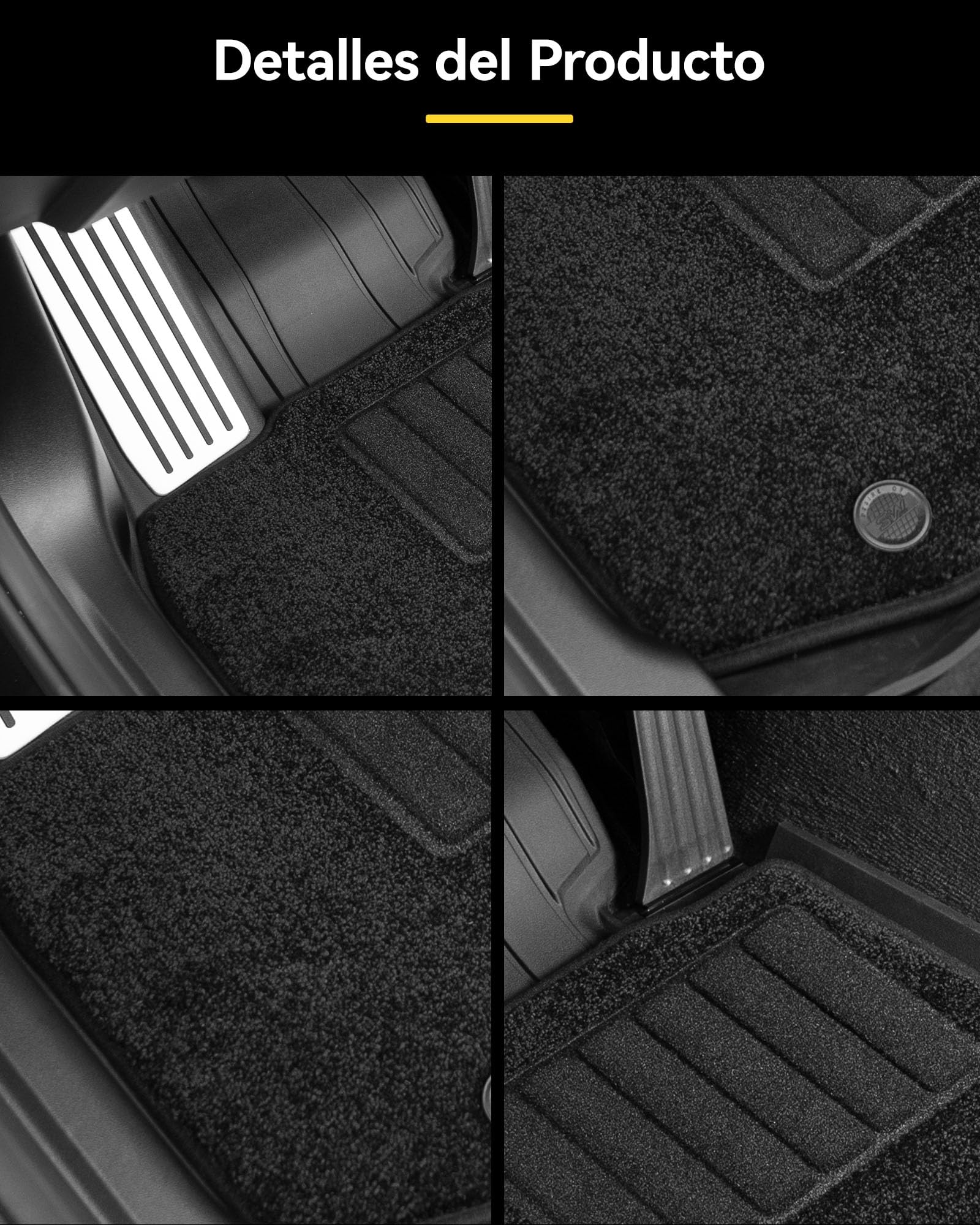 3W para BMW X3 G45 2025-2026 Alfombras de suelo con pedales de metal y alfombras y alfombrilla del maletero y protección lumbar para el segundo asiento, para todo el año y resistentes al clima Juego