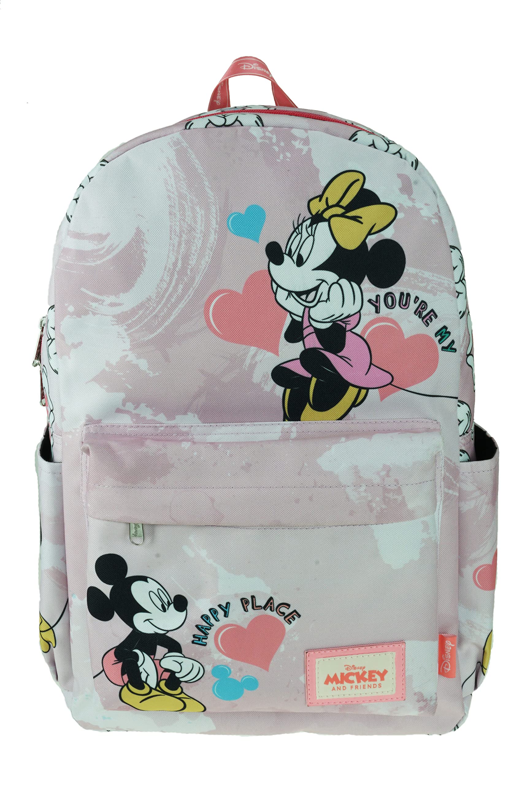 KBNL Classic Disney Minnie Mouse Backpack with Laptop Compartment for School, Travel, and Work, Multicolor (A22202-MINNIE)