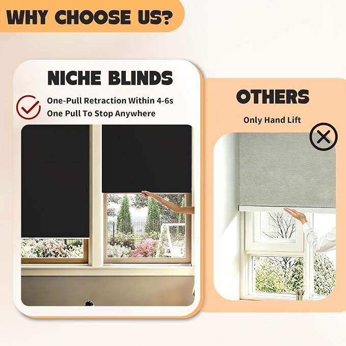 Cortina Roller Blackout NicheBlinds 47" x 72" miniatura 3