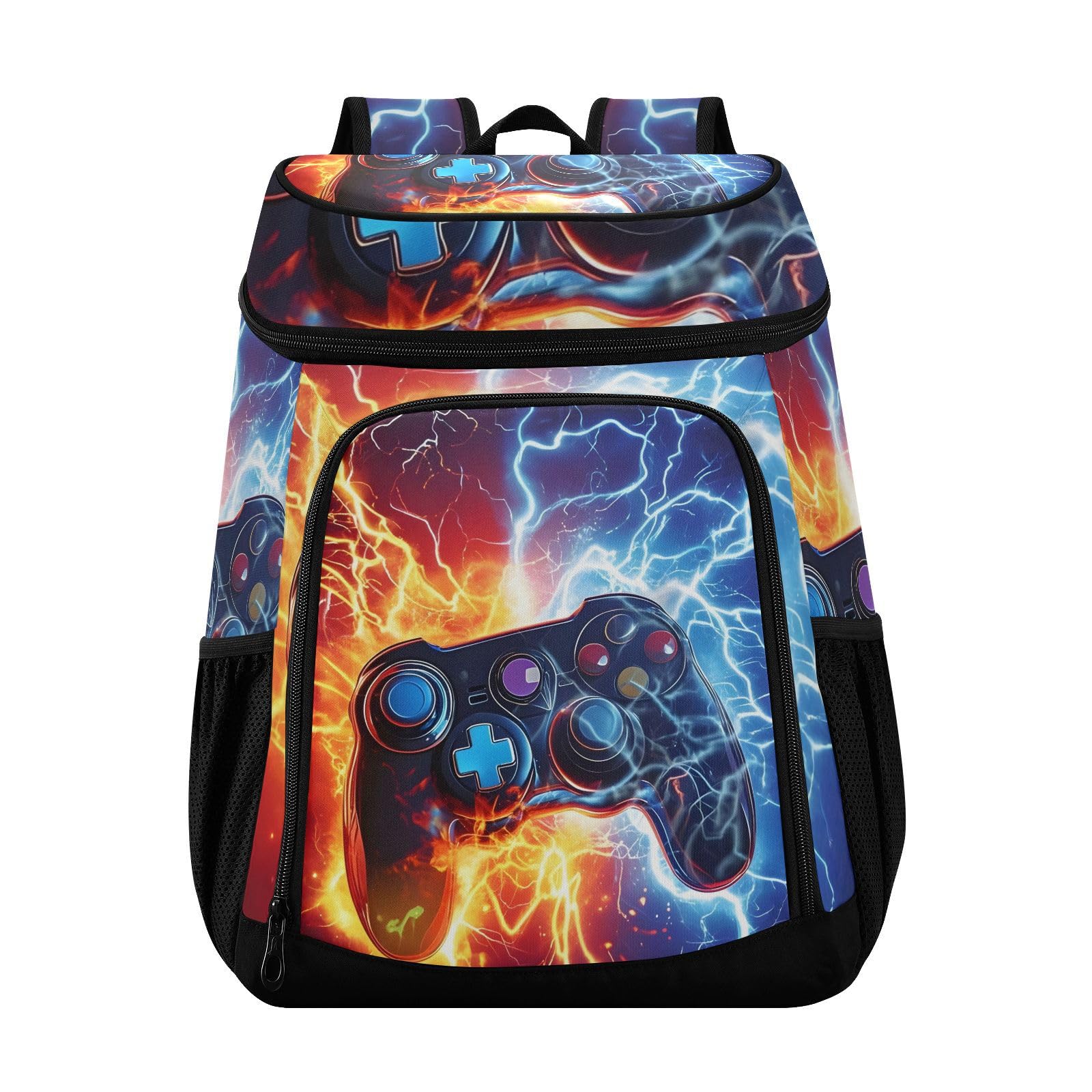 Game Controller Fire Electric Spark Cooler Backpack Cooler Insulated Leak Proof Lunch Backpack 36 Cans Waterproof Soft for Men Women Picnic Hiking Camping Beach