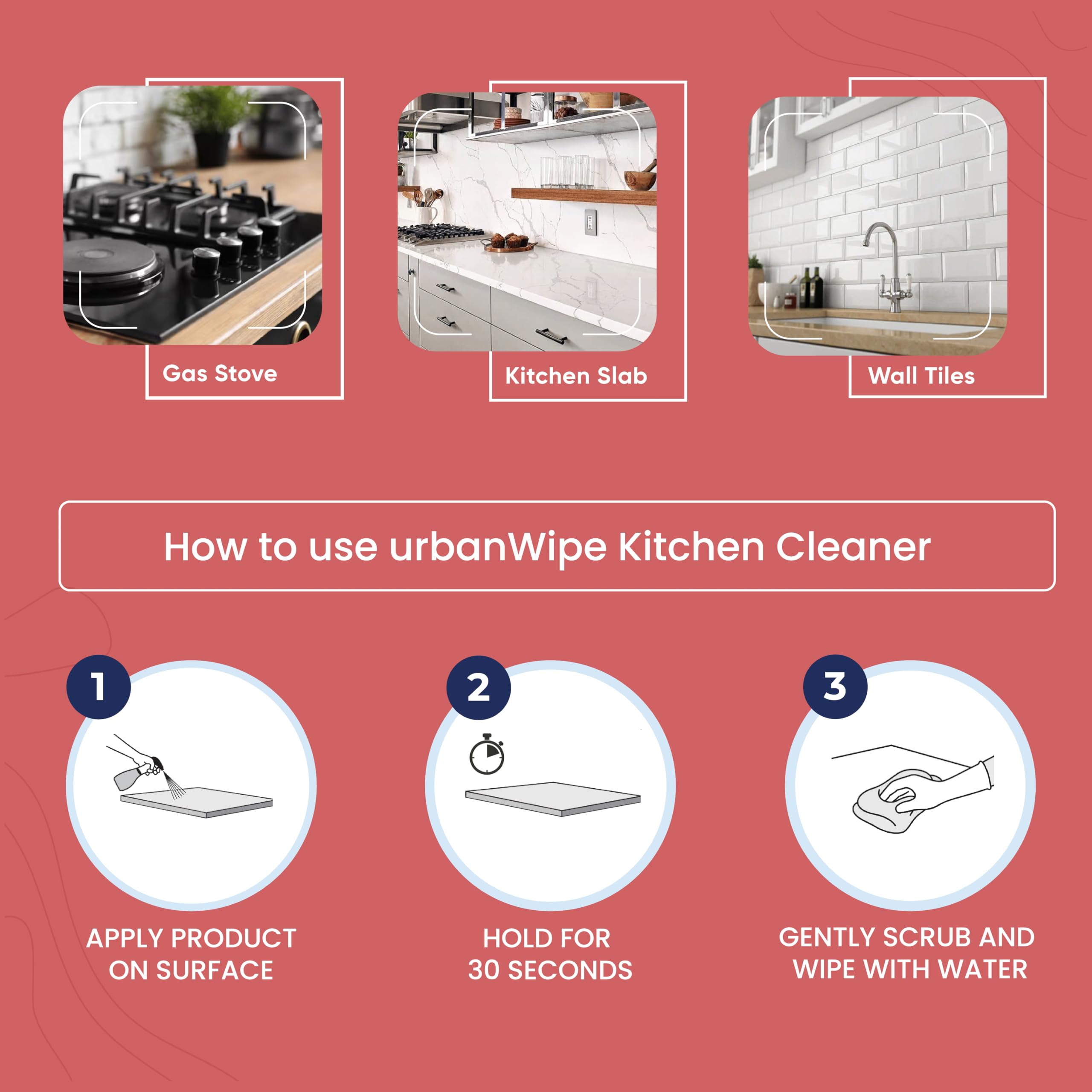 urbanWipe Kitchen Cleaner Spray Combo Pack | Suitable for all Kitchen Surfaces, Gas Stove, Countertop, Tiles, Chimney and Sink_(Pack of 2-500 ml each) - Image 5 thumbnail