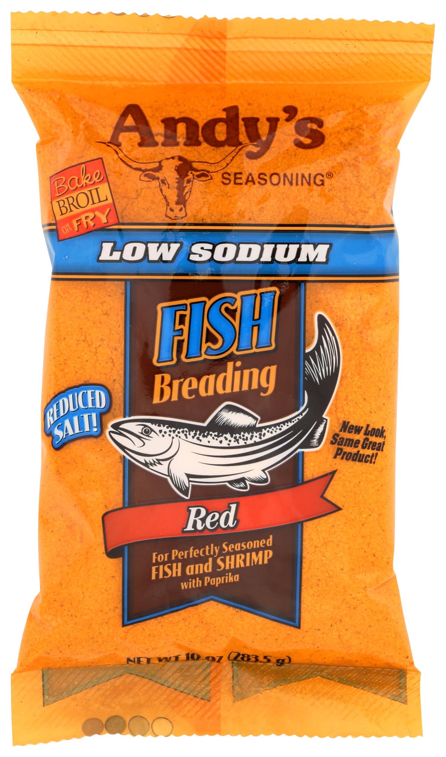 Andy’s Seasoning | Low Sodium Red Fish Breading | 10 Oz/283.5 G