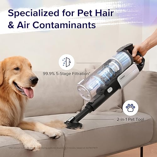 Miniatura 5 de LEVOIT Aspiradora inalámbrica, aspiradora con diseño resistente a enredos, hasta 50 minutos, potente succión, recargable, ligera y versátil para