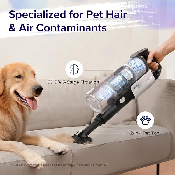 LEVOIT Cordless Vacuum Cleaner, Stick Vac with Tangle-Resistant Design, Up to 50 Minutes, Powerful Suction, Rechargeable, Lightweight, and Versatile for Carpet, Hard Floor, Pet Hair, LVAC-200 - 5