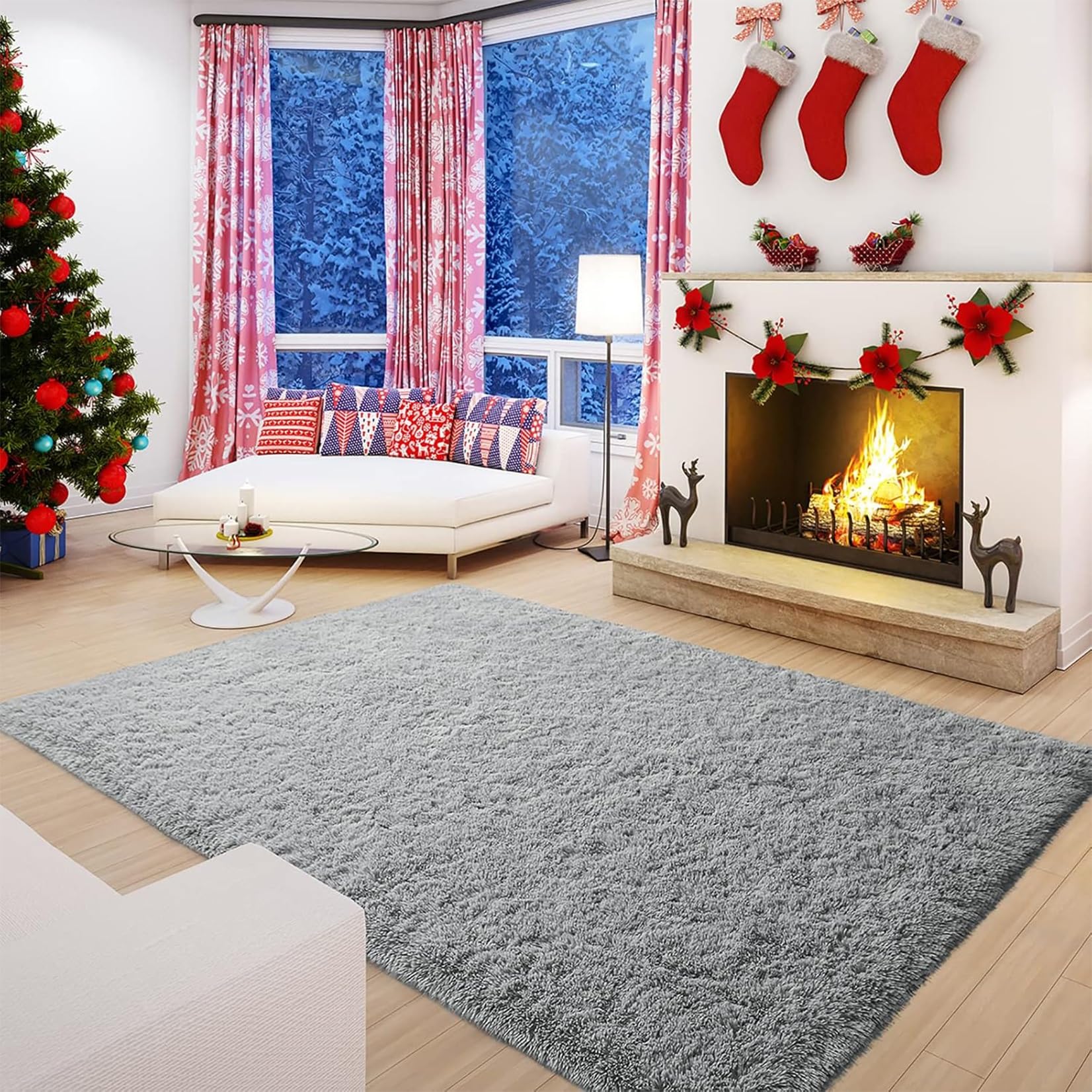 Guchuang Bedding Vloerkleed voor woonkamer, modern, abstract, 120 x 180 cm, pluizig vloerkleed, wasbaar, antislip, voor woonkamer, slaapkamer, eetkamer en balkon, grijs Guchuang Bedding Vloerkleed voor woonkamer, modern, abstract, 120 x 180 cm, pluizig vloerkleed, wasbaar, antislip, voor woonkamer, slaapkamer, eetkamer en balkon, grijs