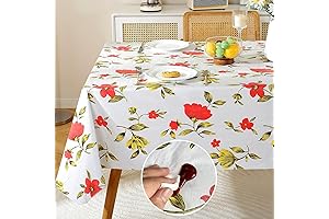 52x70 Vinyl Tablecloth with Cozy Flannel Backing: Autumn Ambiance for Your Table