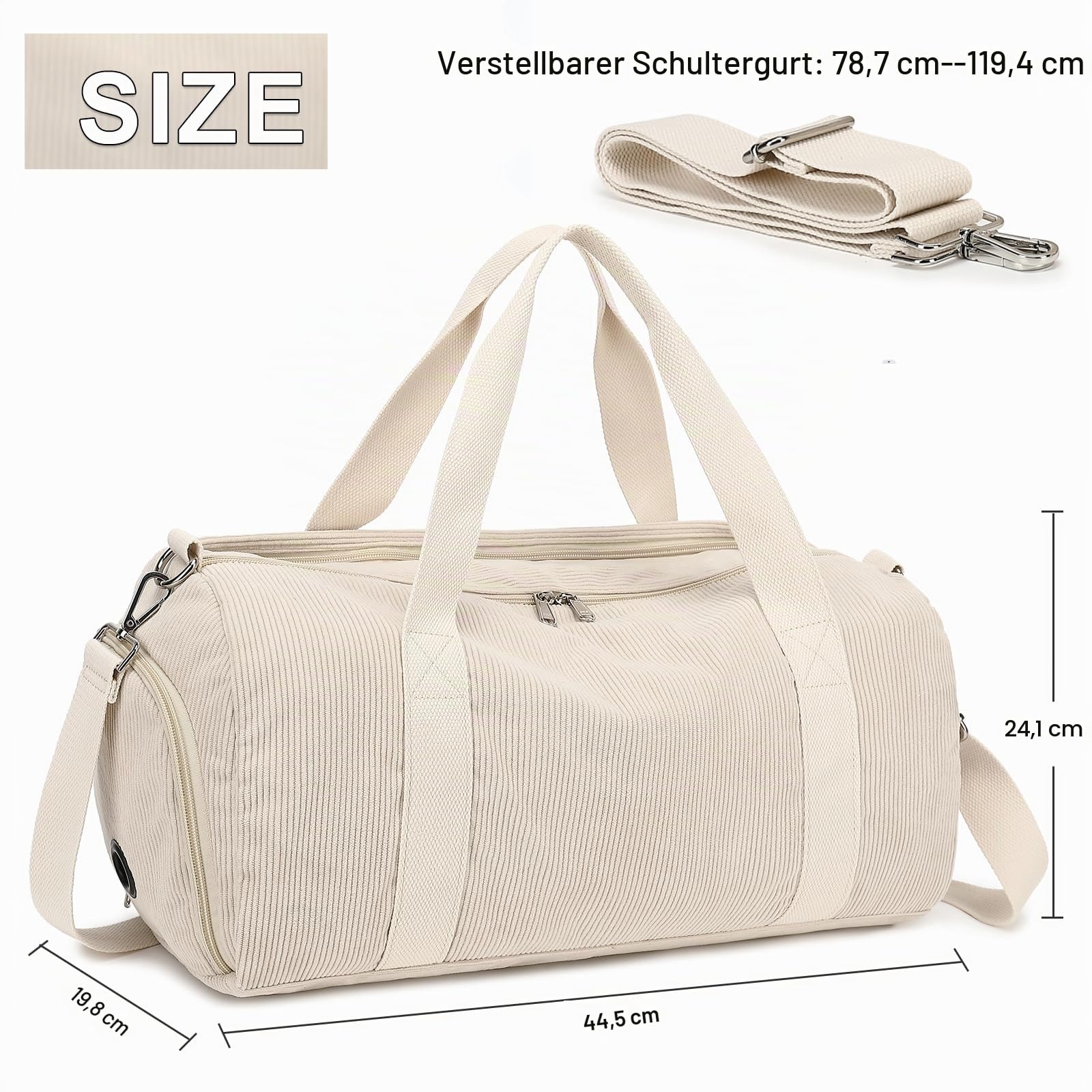 Reisetasche für Fitnessstudio, Sport, Damen, Mädchen, Workout, Reisetasche, Wochenendtasche, mit Schuhfach und Nassfach