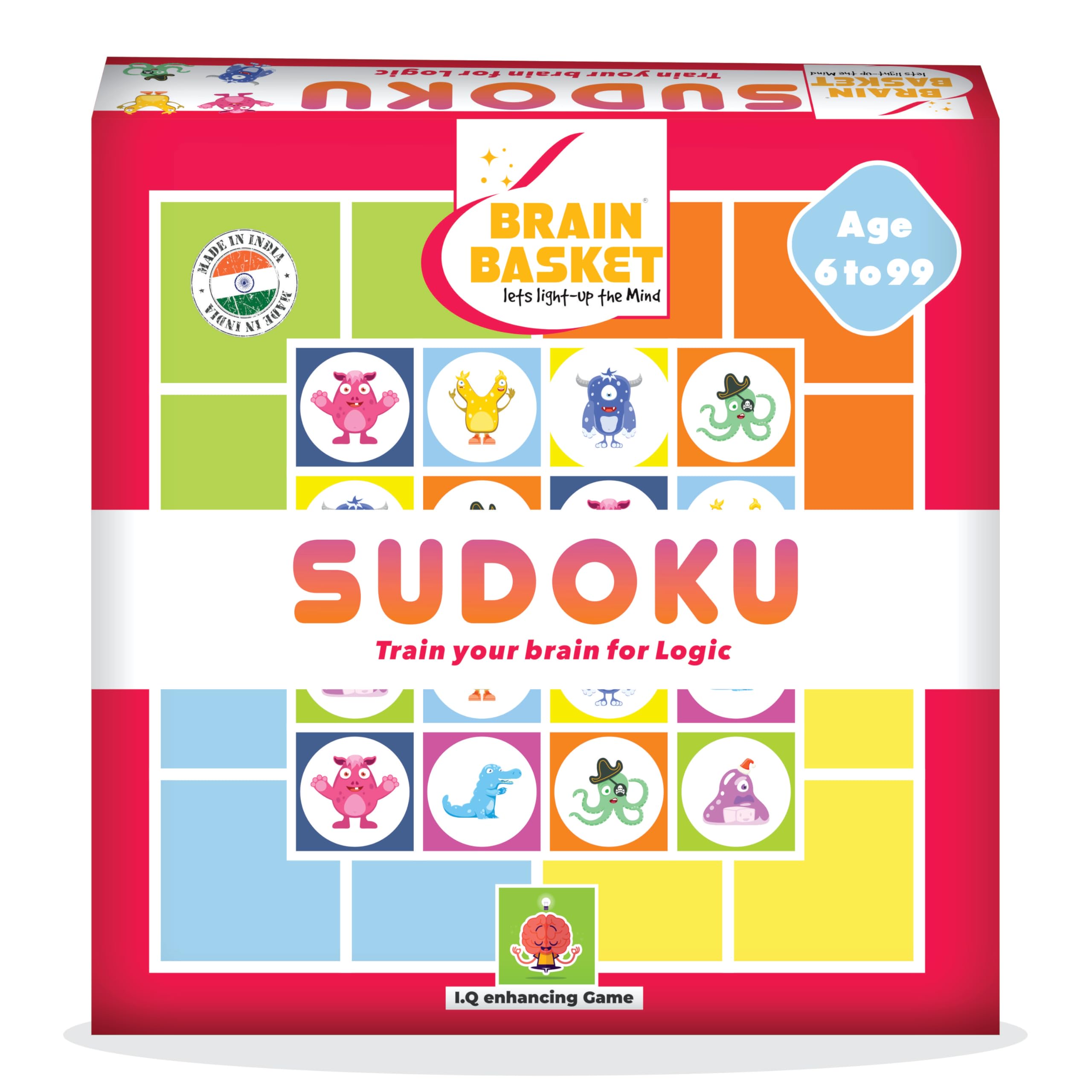 BRAIN BASKET Sudoku Puzzle Game for Kids and Adults, Animal Themed, Premium MDF Board, Board Game for Boys, Girls, Indoor Fun Game, Travel-Friendly - Ages 6+ - Image 2 thumbnail