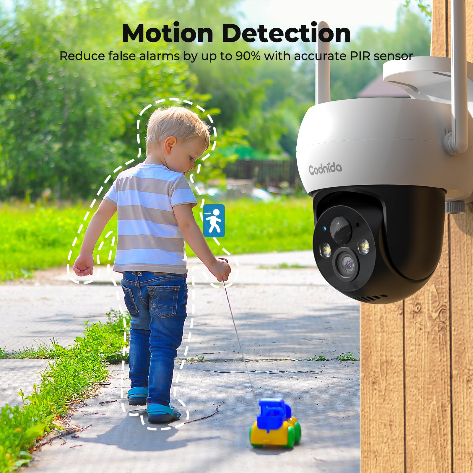 Bewakingscamera voor buiten, dubbele lens, wifi-camera, bewaking voor buiten, draadloos, IP66, outdoor beveiligingscamera met nachtzicht, automatische bewaking, 24/7 opname, 2-weg audio, SD/cloud