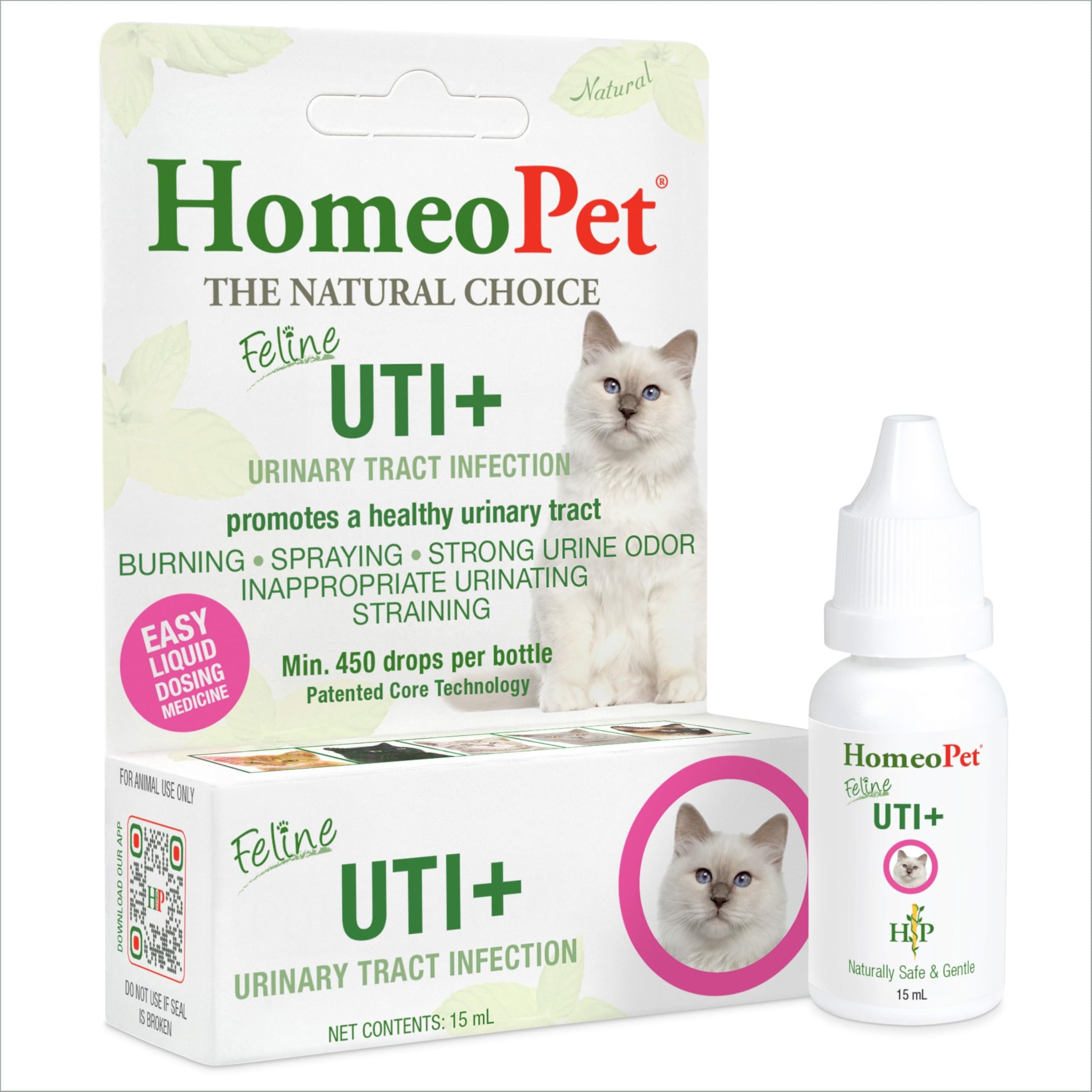 HomeoPet Feline UTI Plus Urinary-Tract Relief, Urinary-Tract Support for Cats, 15 Milliliters