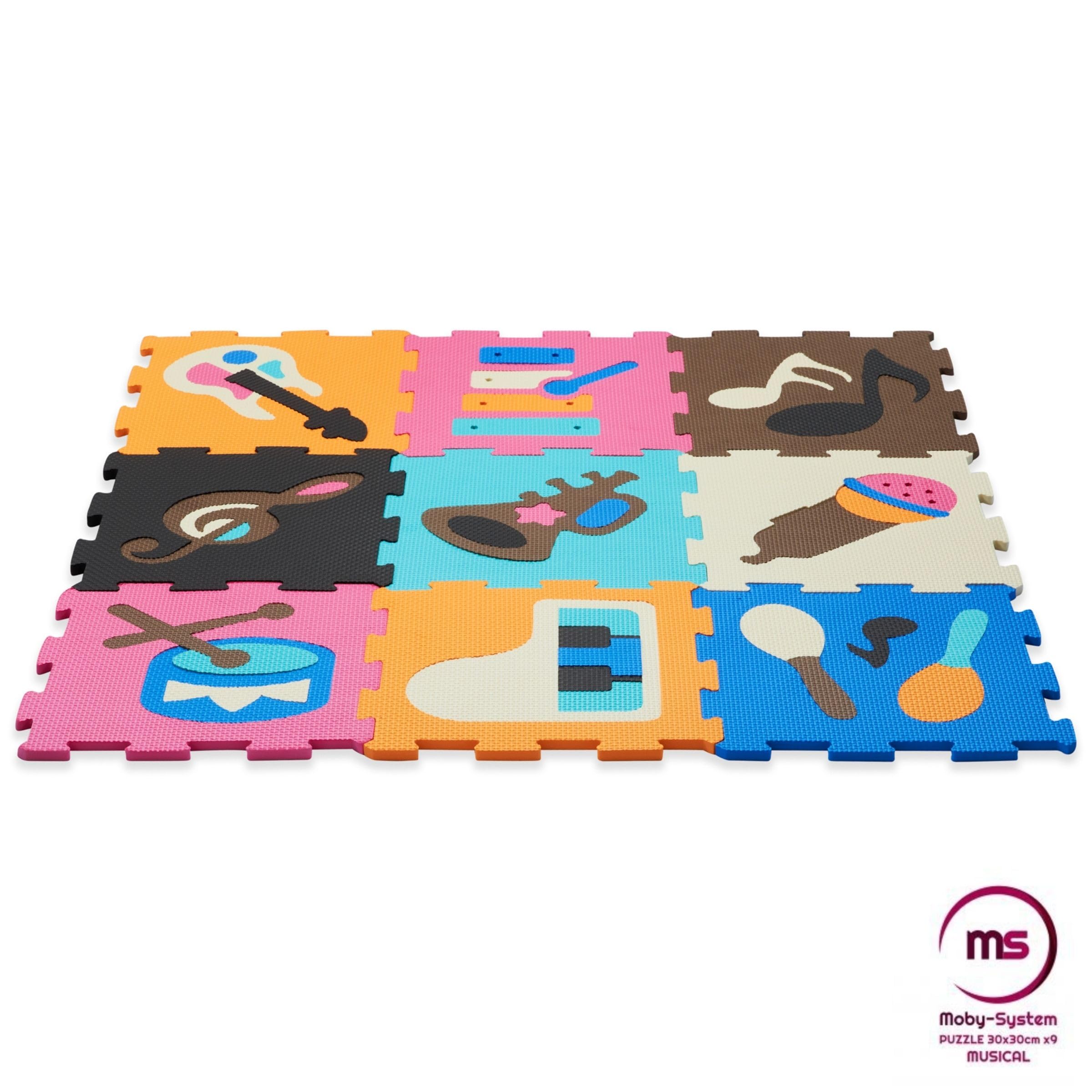 Moby-System Alfombra con rompecabezas para bebés, 90 cm x 90 cm x 1 cm, alfombra de juego, inodora, grande, para niños y niñas, sin sustancias nocivas