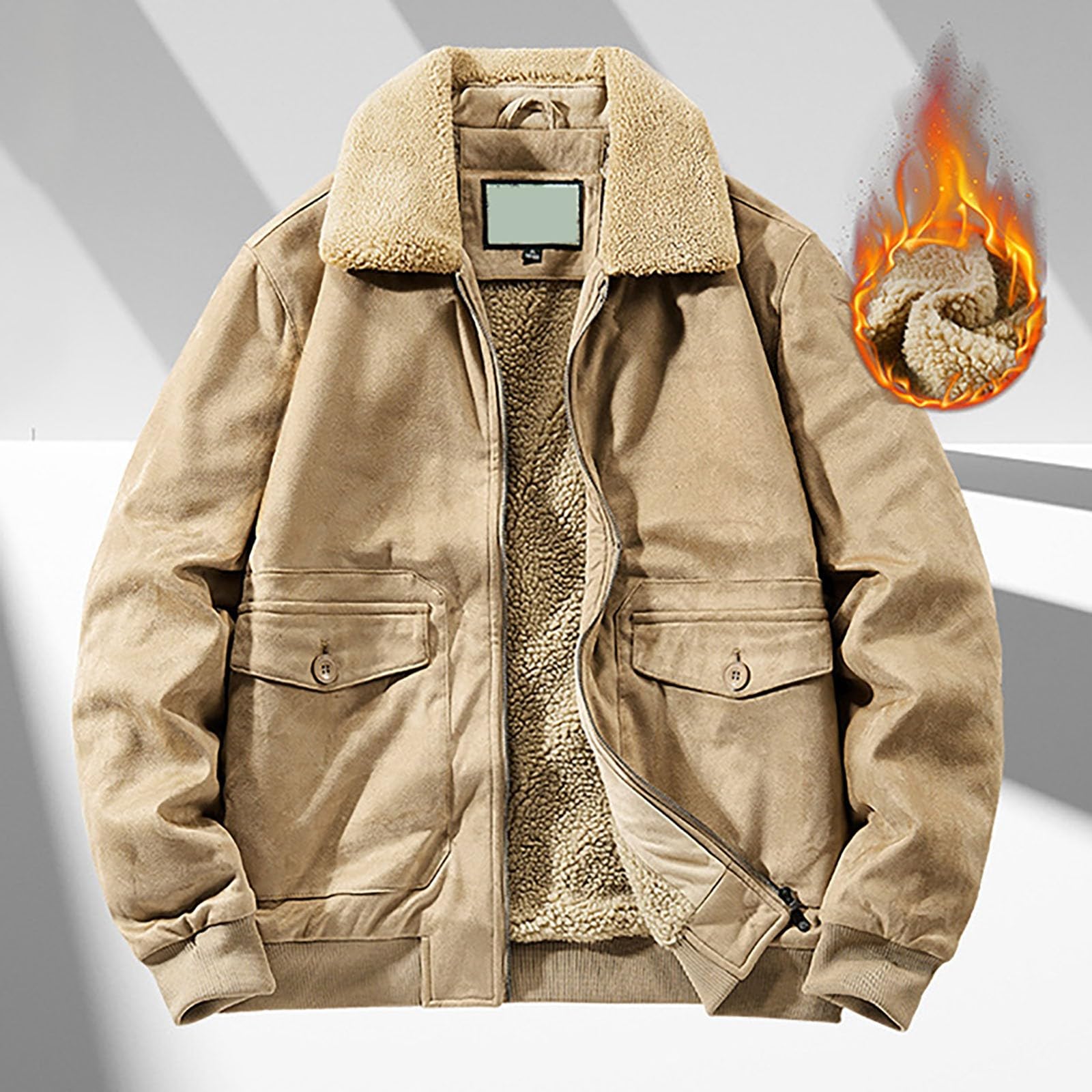 Giacche militari invernali da uomo | Giacca in pile Sherpa Giacca in pile da uomo tattico caldo cappotto invernale in caldo cotone giacche cargo con tasche giacca ispessita giacca imbottita in pile