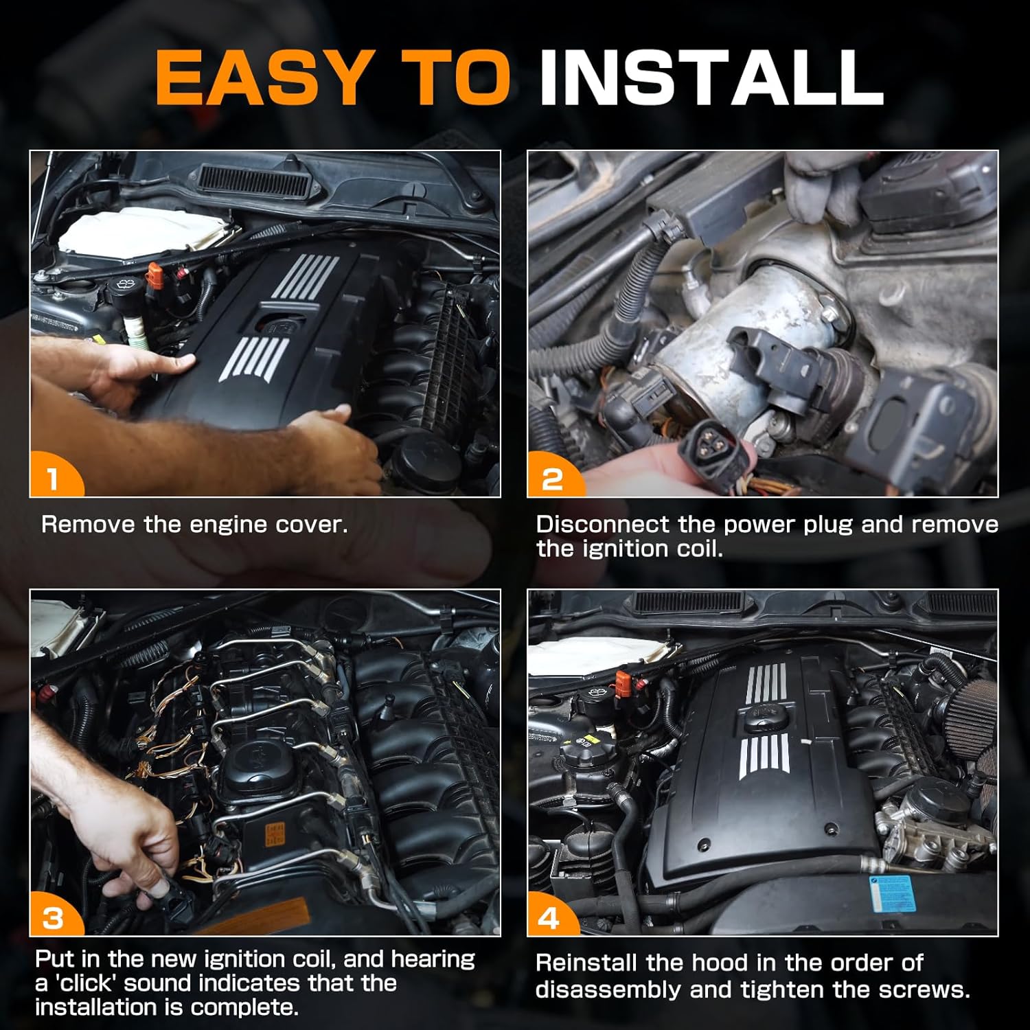 BHB Set of 6 Ignition Coil Pack & 6 PCS Double Iridium Platinum Spark Plugs Compatible with BMW 328i 325i 325xi 330i 330xi xDrive 528i 525i 530i X3 Z4 X5 3.0L 2.5L L6 0221504470 12122158253 UF592