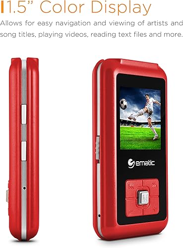 Miniatura 9 de Reproductor de vídeo MP3 Ematic con sintonizador FM Rosado