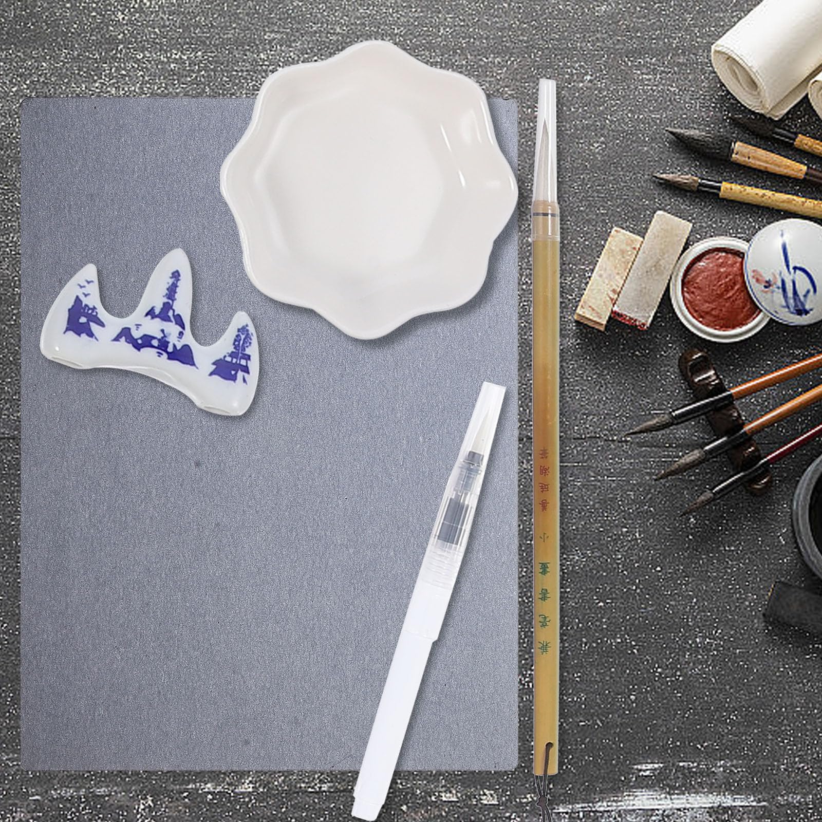 A3 - Juego de pintura de acuarela reutilizable, tablero de dibujo de polipropileno, incluye pendiente y pincel, kit artístico para dibujar y aprender selección de colores aleatorios