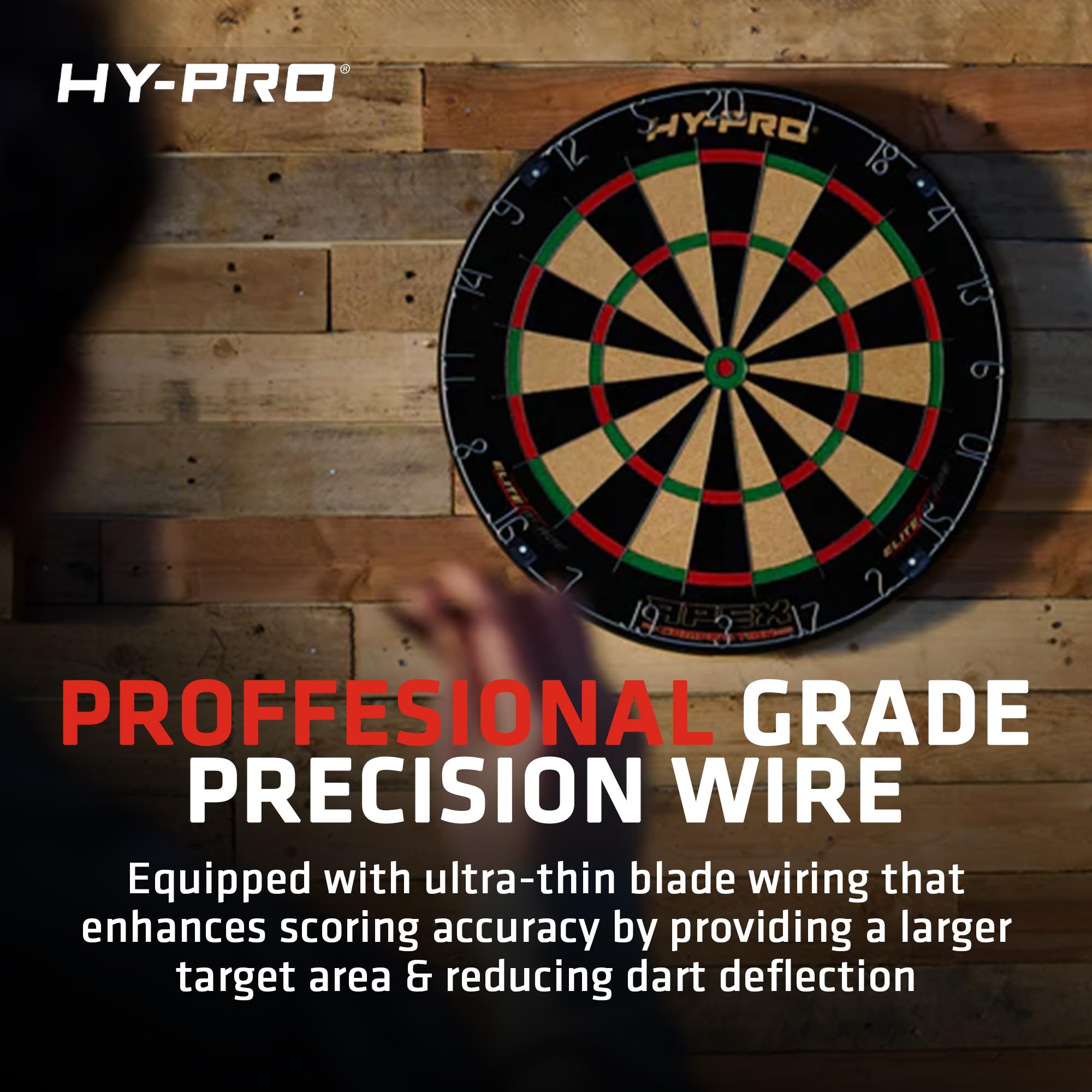 Hy-Pro Apex - Diana profesional de dardos para interiores y exteriores con alambre de hoja de precisión, sisal de grado A y montaje, ideal para una fácil instalación de tablero de dardos y práctica de