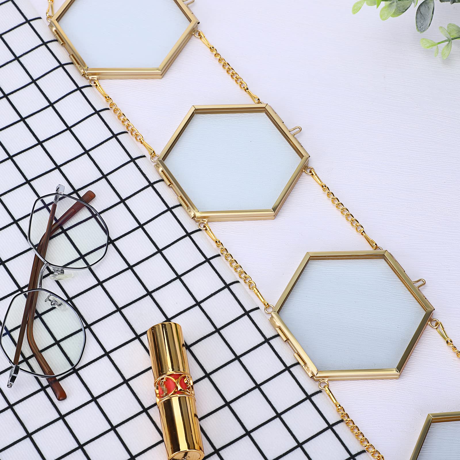 Amazon.co.jp: JUXYES 六角形コラージュ写真フレームセット ミニ真鍮