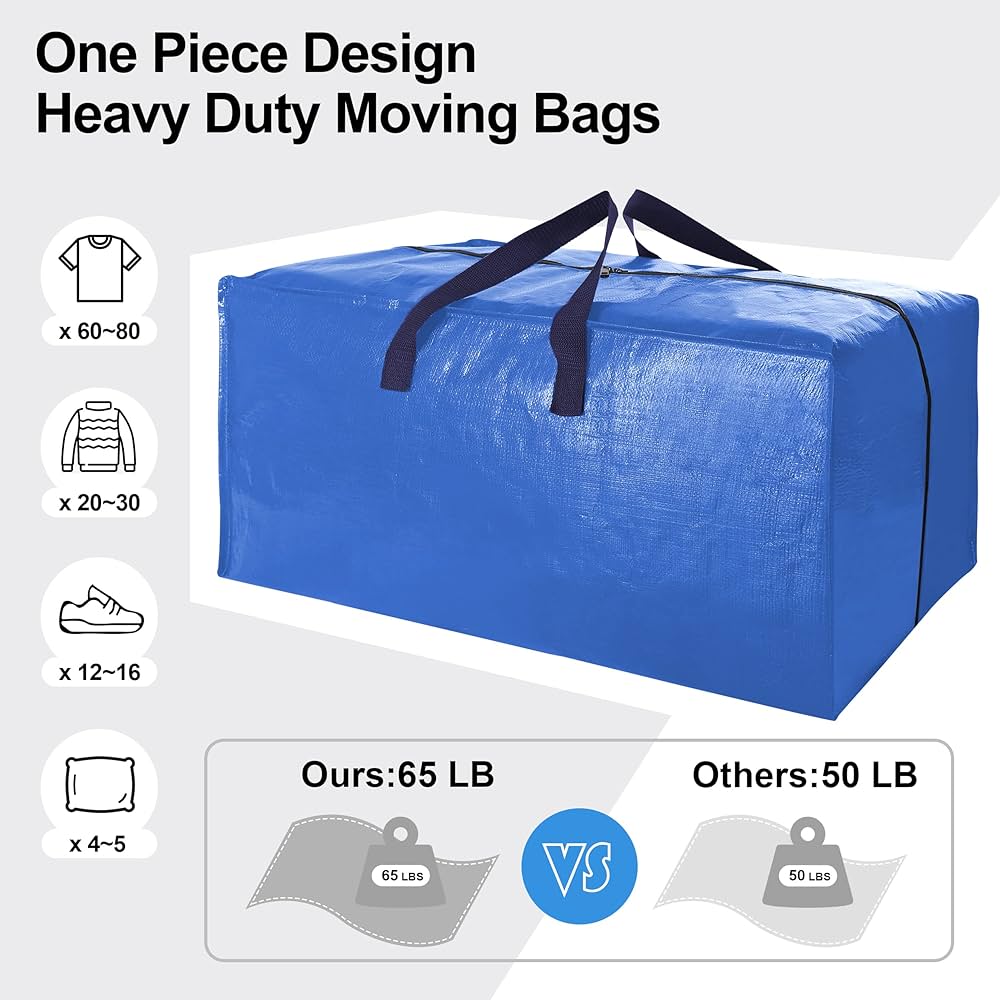 Amazon.com: VELVETSURE Heavy Duty Extra Large Moving Bags W Amazon.com: VELVETSURE Heavy Duty Extra Large Moving Bags W