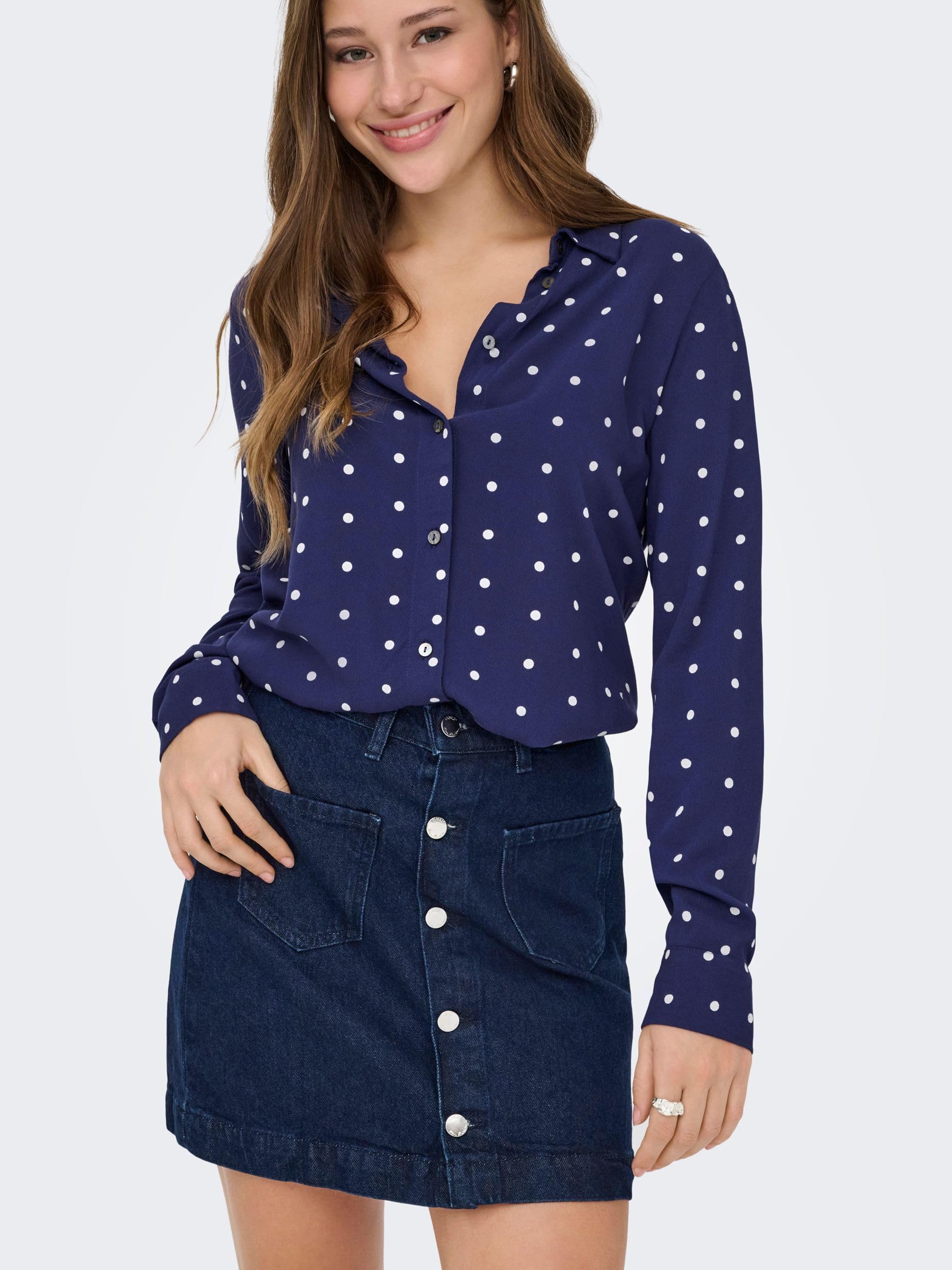 ONLY Falda Vaquera de Mujer con Botones y Bolsillos