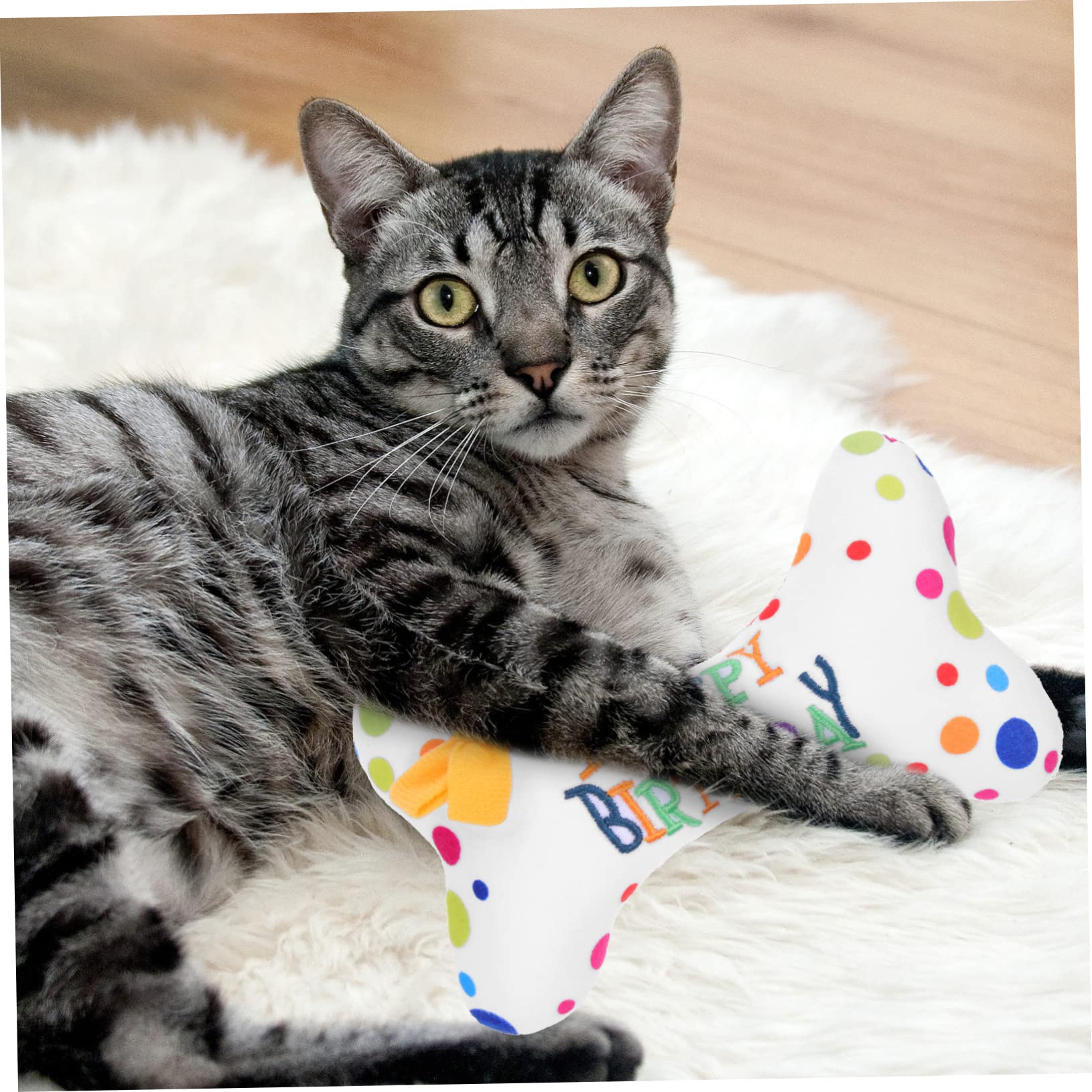 minkissy 6 Piezas Gato de Peluche de Juguete Peluche para Mascotas Juguetes para Perros pequeños Pastel de cumpleaños Juguetes interactivos para Gatitos Juguete Gatito Mini