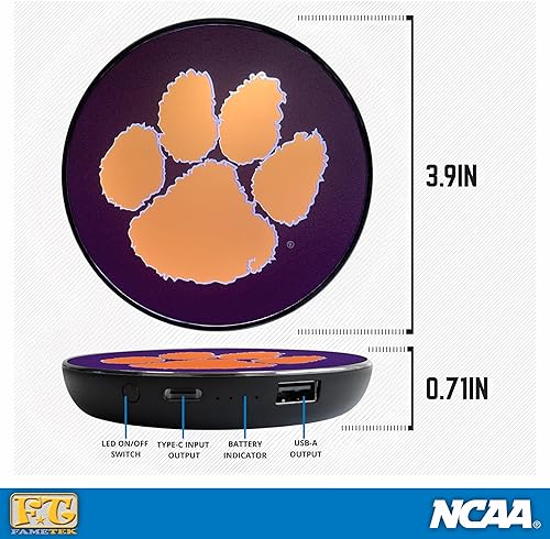 Miniatura 10 de Cargador inalámbrico de la Universidad de Oklahoma con logotipo iluminado Boomer Sooner y banco de energía integrado con licencia oficial colegial,