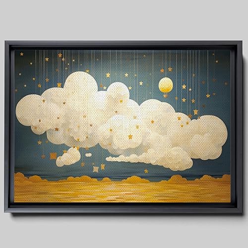 Boho Nursery Wall, cloud Wall Decor Prints Art, moon Art prints, Toddler Bedroom Bathroom Room Playroom Classroom Cute Modern Boho Print